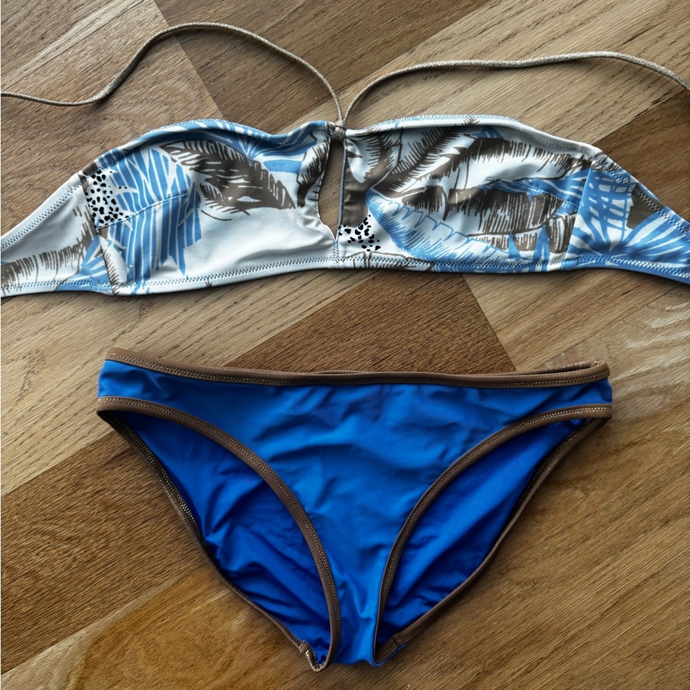 Aerie Tropical Bikini small top large bottom - Picture 1 of 11